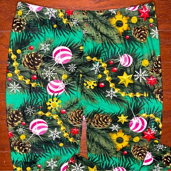 Christmas Tree Holiday Ornaments High Waist Leggings Santa Small / Medium 4 - 10 - Picture 6 of 11